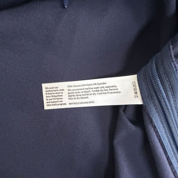 Eileen Fisher Womens Navy Washable Stretch Crepe Side Zip Shift Dress Large NWOT - Picture 4 of 8